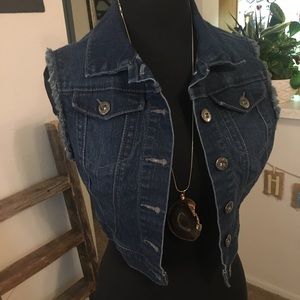Distressed Denim Vest